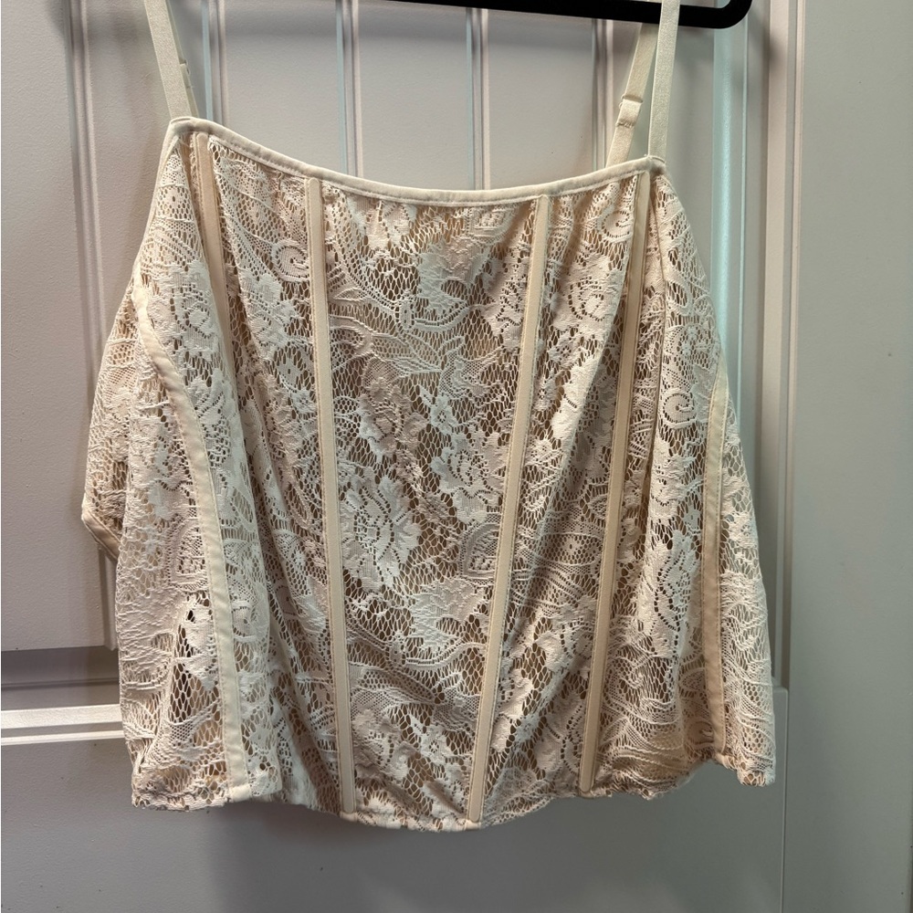 Torrid Cream Lace Camisole Top